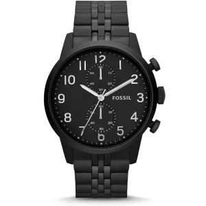 Fossil Townsman Black Stainless Steel Black Dial Chronograph Quartz Watch for Gents - FS4877