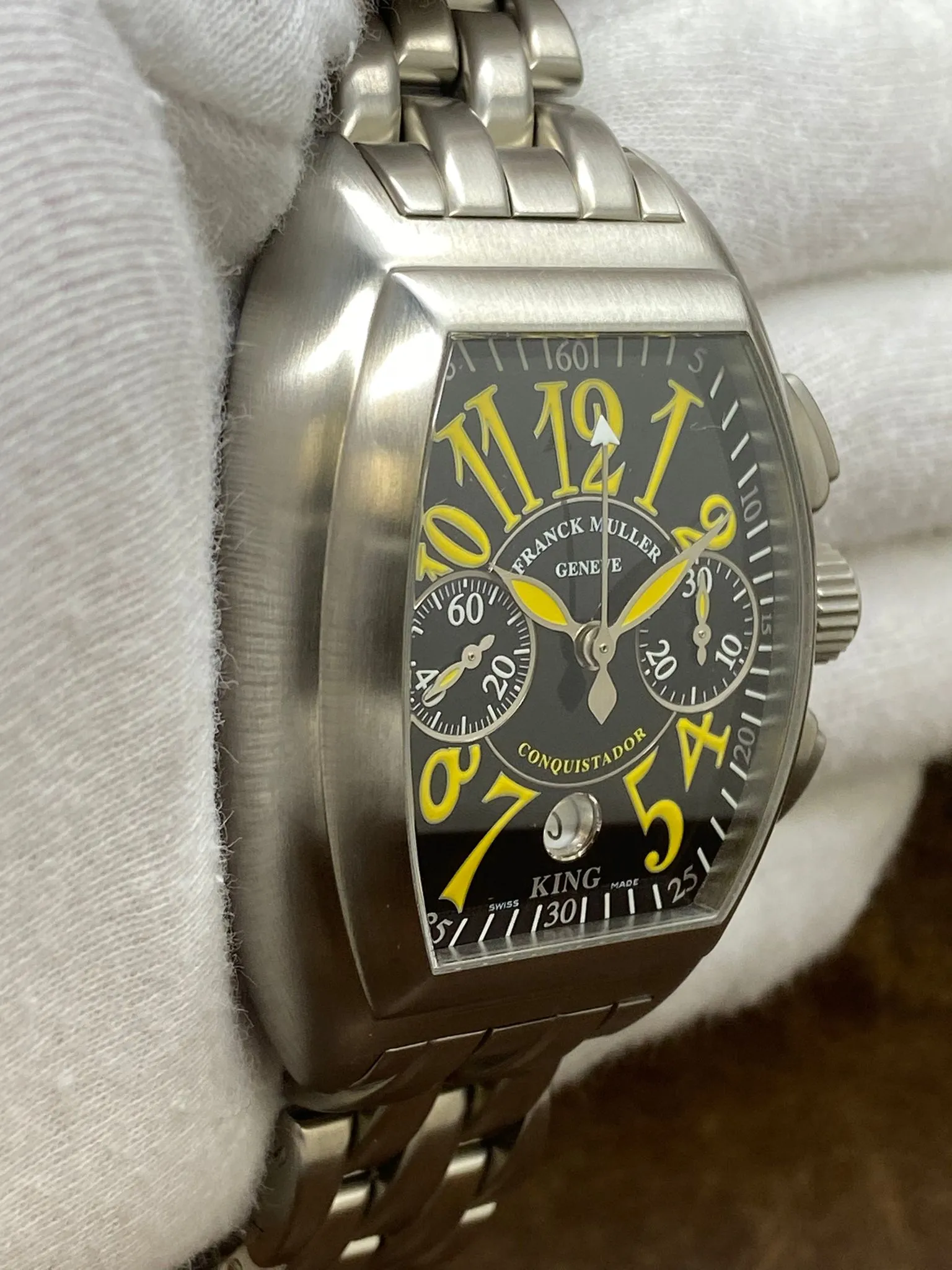 Franck Muller Conquistador King L.E 200pcs 8005 CC Soleil Black & Yellow Dial Automatic Watch