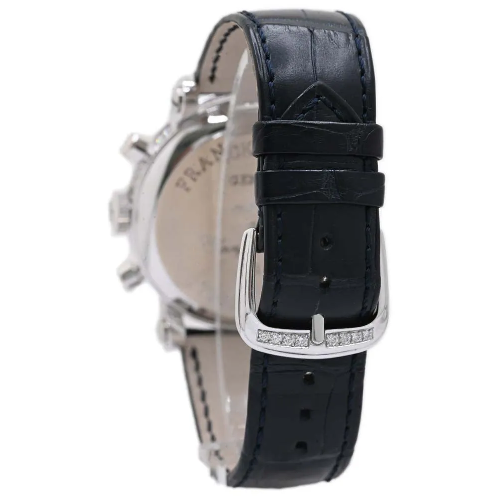 Franck Muller Mens Chronograph White Gold 39mm Pave Diamond Chronograph Dial