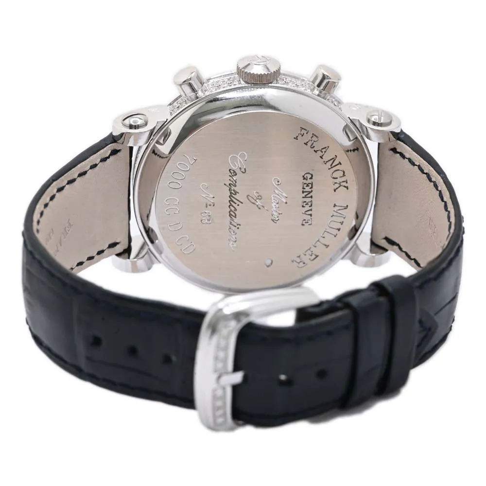 Franck Muller Mens Chronograph White Gold 39mm Pave Diamond Chronograph Dial