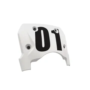FTR Front Number Plate - White, White Lightning