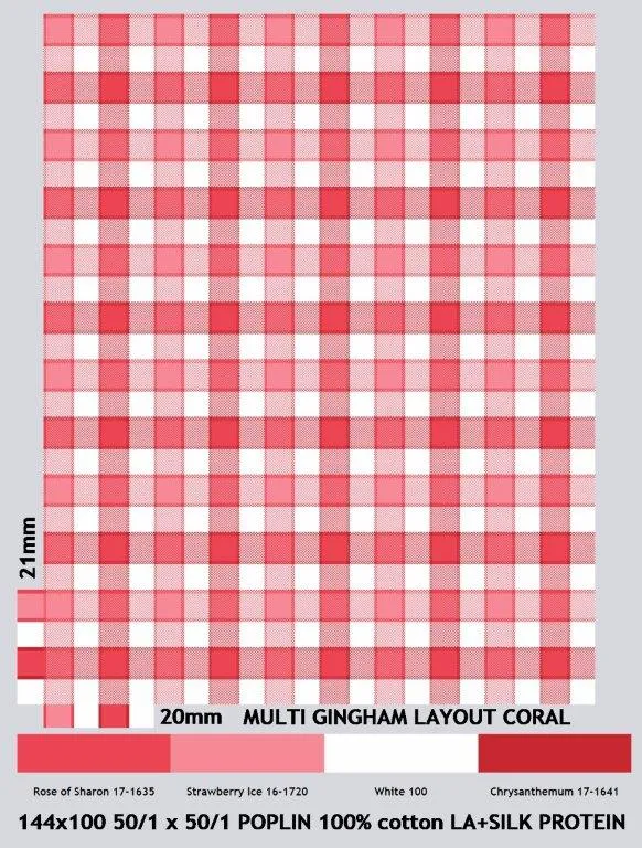 FX Fusion Multi Gingham Coral Button Down