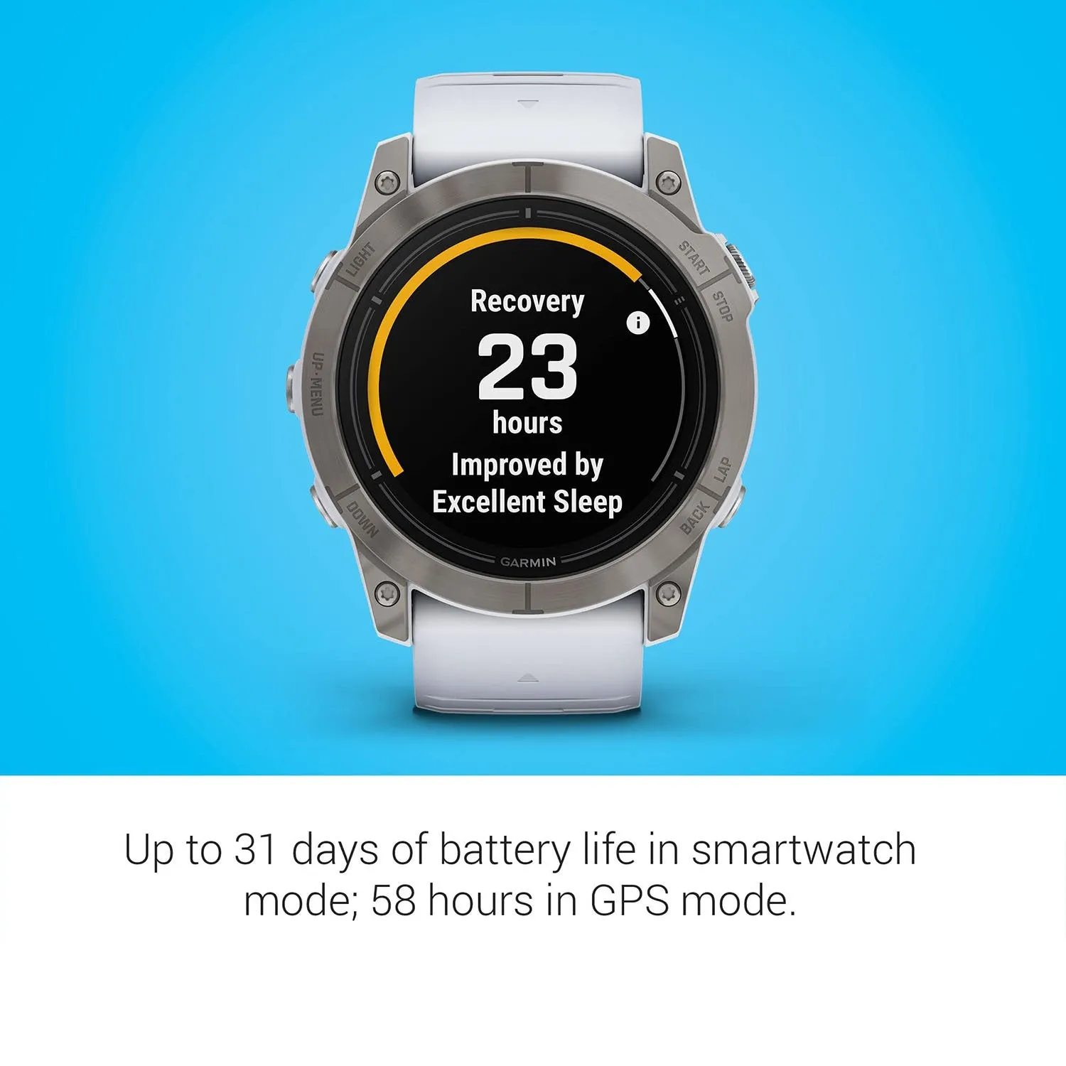 Garmin Epix Pro (Gen 2), 51mm, Sapphire, Titanium with Whitestone Band