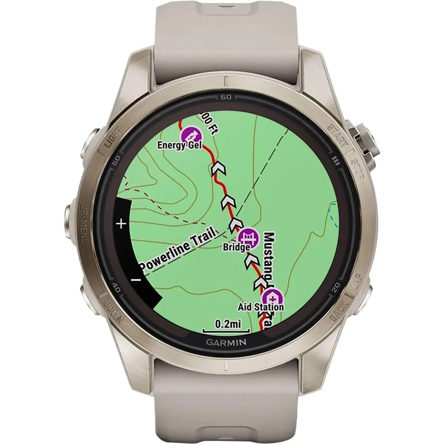 Garmin fenix 7S Pro Solar, Sapphire, Soft Gold Steel, Light Sand   2 Year Warranty Pack