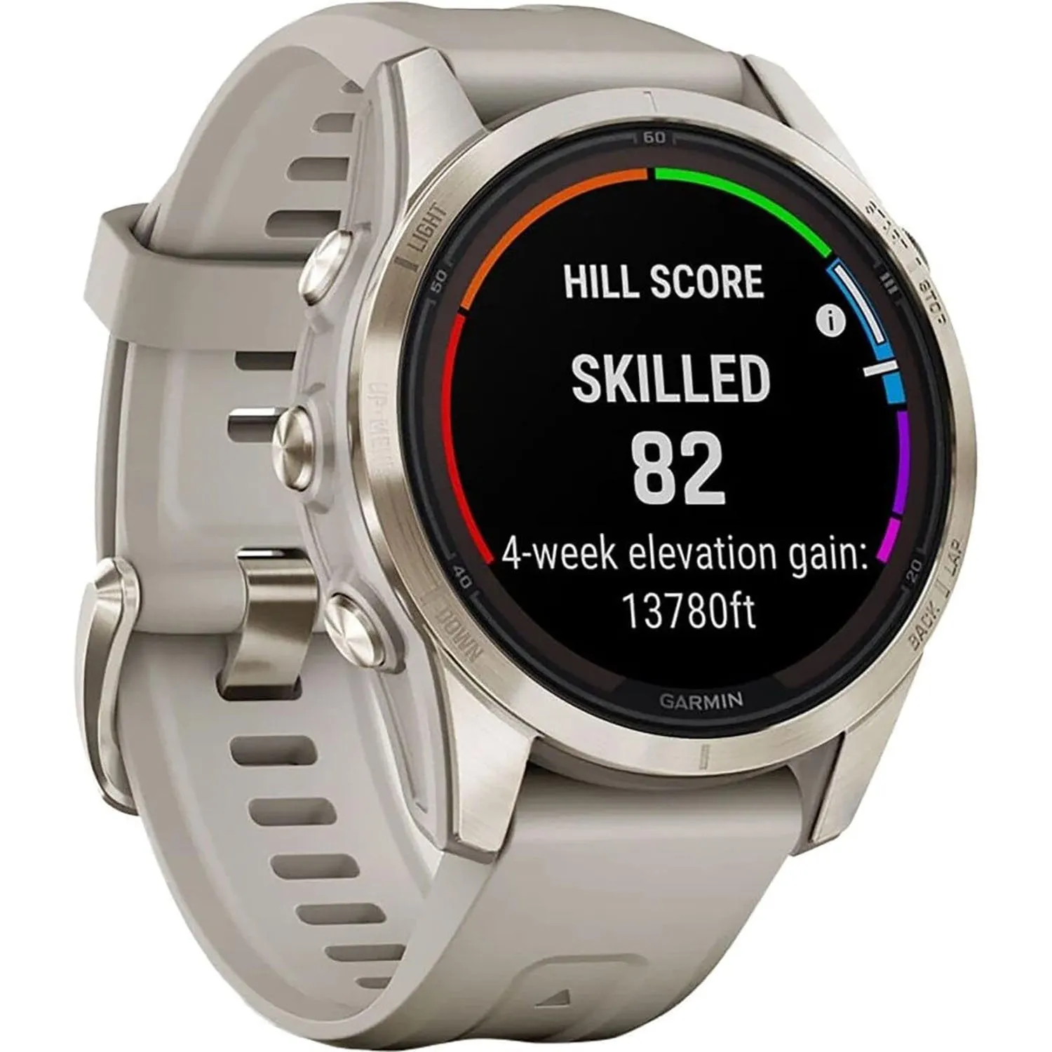 Garmin fenix 7S Pro Solar, Sapphire, Soft Gold Steel, Light Sand   2 Year Warranty Pack