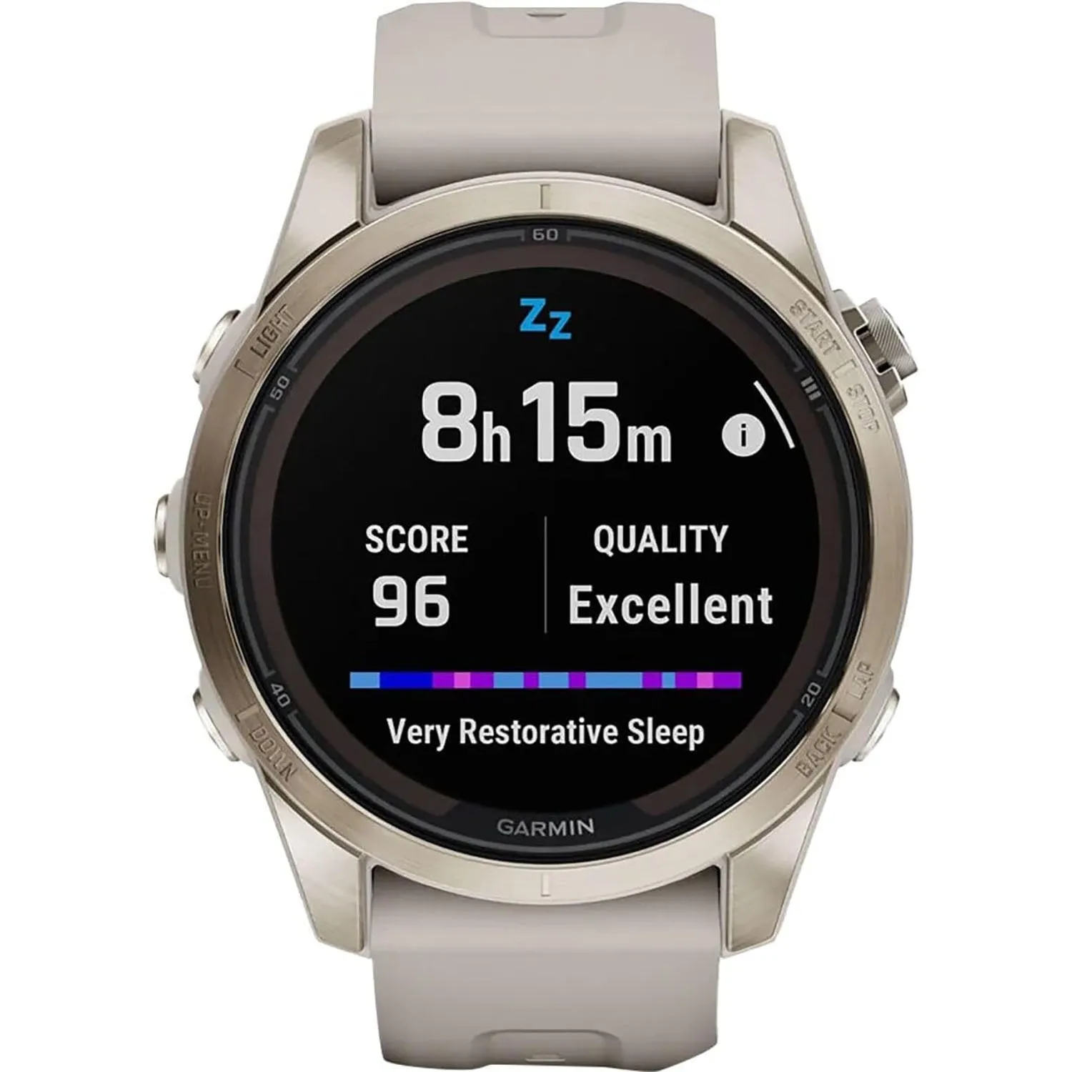 Garmin fenix 7S Pro Solar, Sapphire, Soft Gold Steel, Light Sand   2 Year Warranty Pack