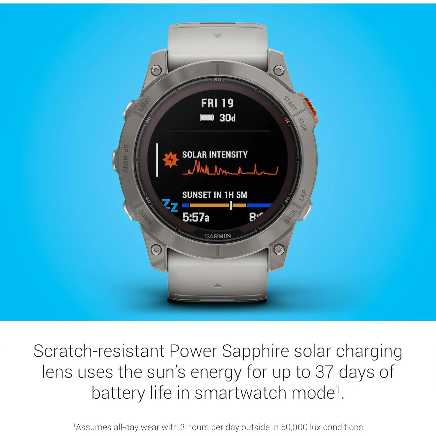 Garmin fenix 7X Pro Solar, Sapphire, Titanium, Gray/Orange