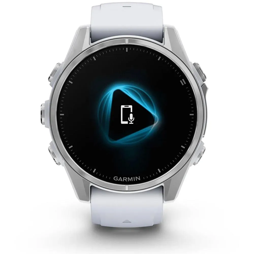 Garmin Fenix 8 43 mm, AMOLED, Silver w/ Whitestone Silicone Band   Accessories Bundle