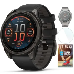 Garmin Fenix 8 47 mm AMOLED Sapphire Gray   Fitness Suite & Screen Protector