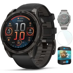 Garmin Fenix 8 47 mm AMOLED Sapphire Gray   Screen Protector & 2 Year Warranty