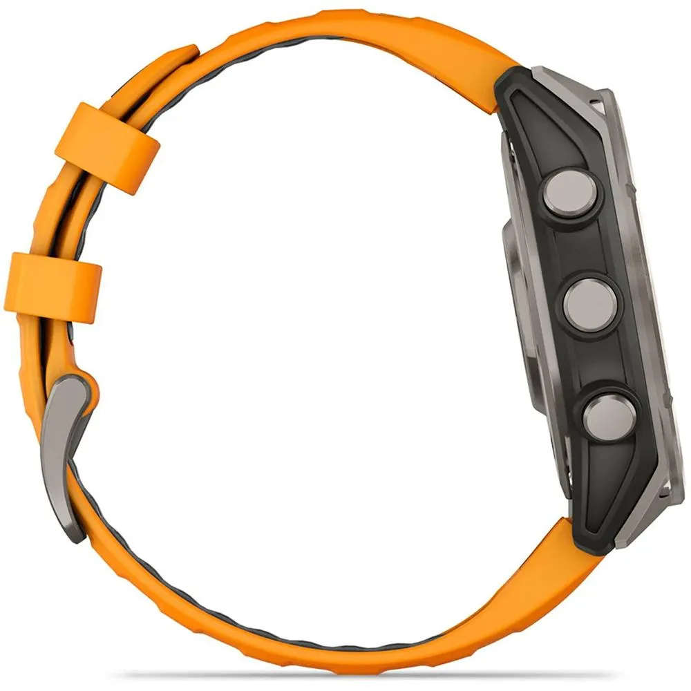 Garmin Fenix 8 47 mm AMOLED Sapphire Titanium with Orange Band   Towel & Light