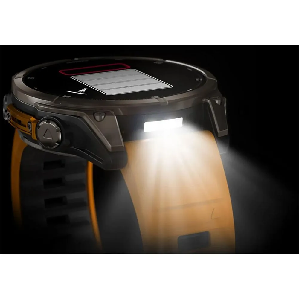 Garmin Fenix 8 47 mm AMOLED Sapphire Titanium with Orange Band   Towel & Light