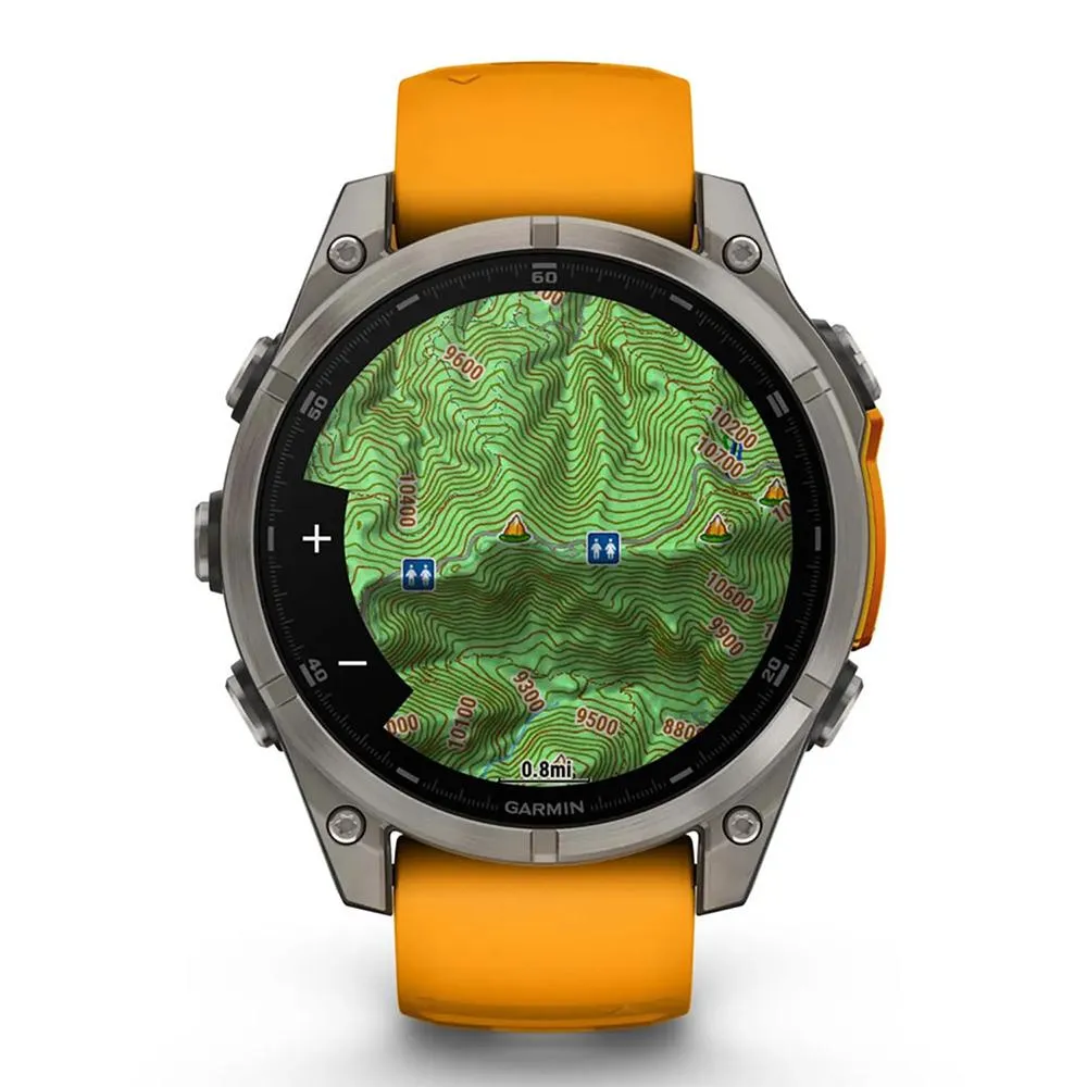 Garmin Fenix 8 47 mm AMOLED Sapphire Titanium with Orange Band   Towel & Light