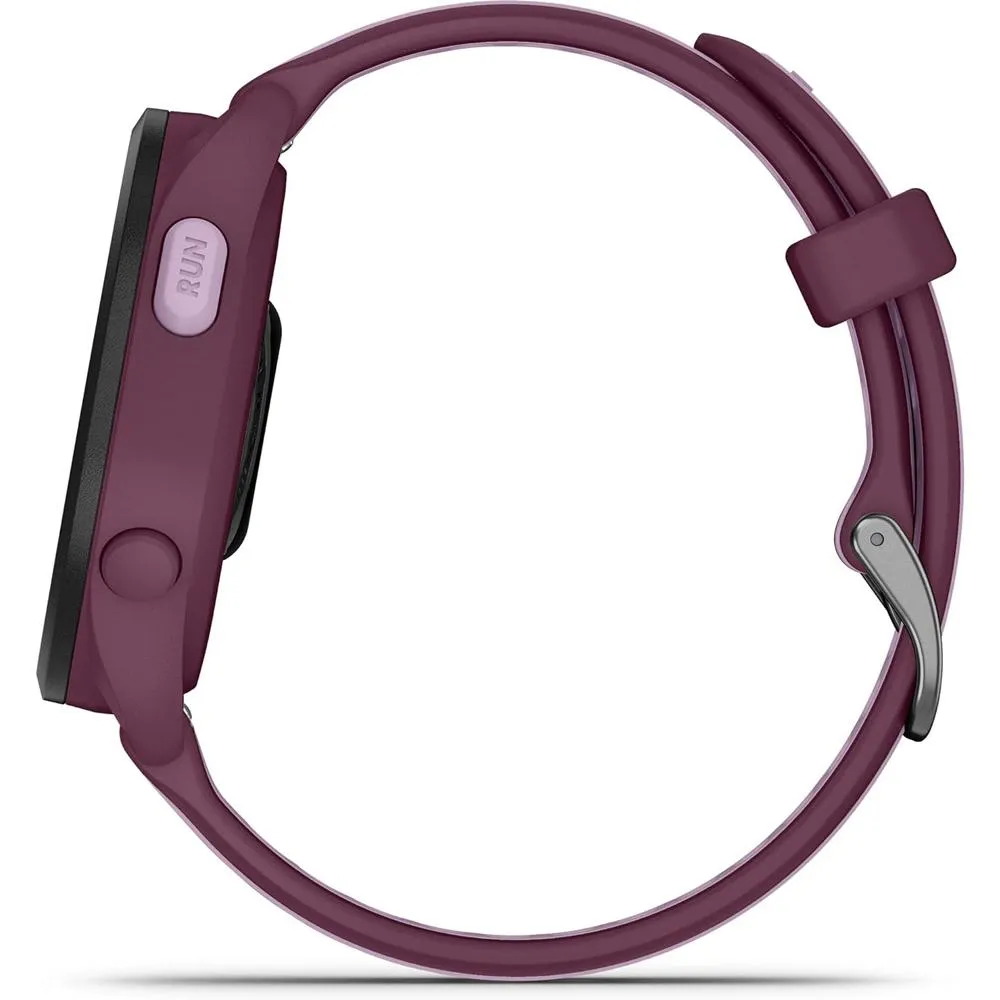 Garmin Forerunner 165 Music Smart Sport Watch, Berry   Lilac w/ Fitness Bundle