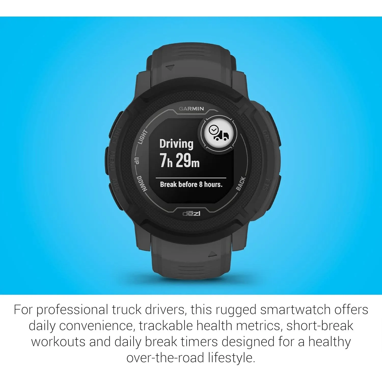 Garmin Instinct 2 dezl Edition 45mm Rugged trucking smartwatch