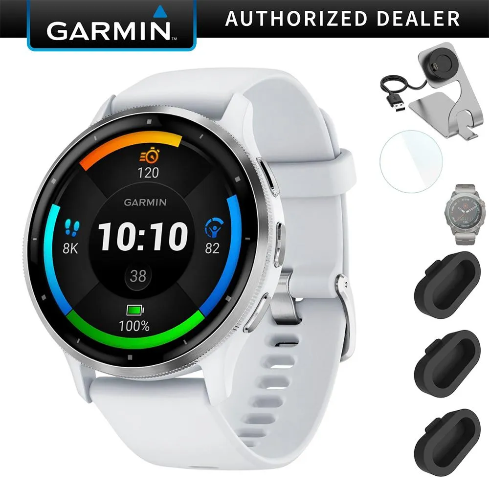 Garmin Venu 3 Health and Fitness GPS Smartwatch (45mm)   Charging Doc   Dust Cover