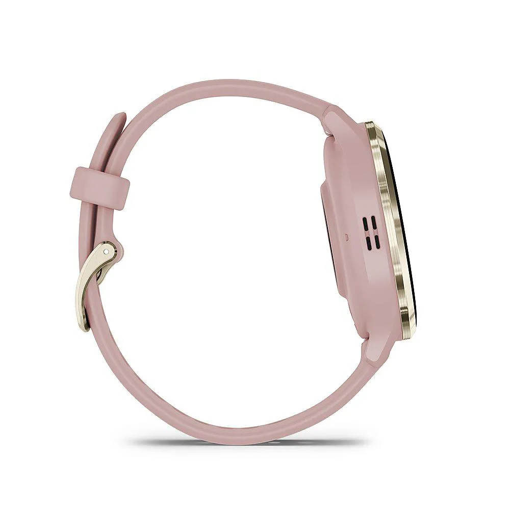 Garmin Venu 3S GPS Smartwatch Gold Steel Bezel w/ Dust Rose Case   Accessories Kit