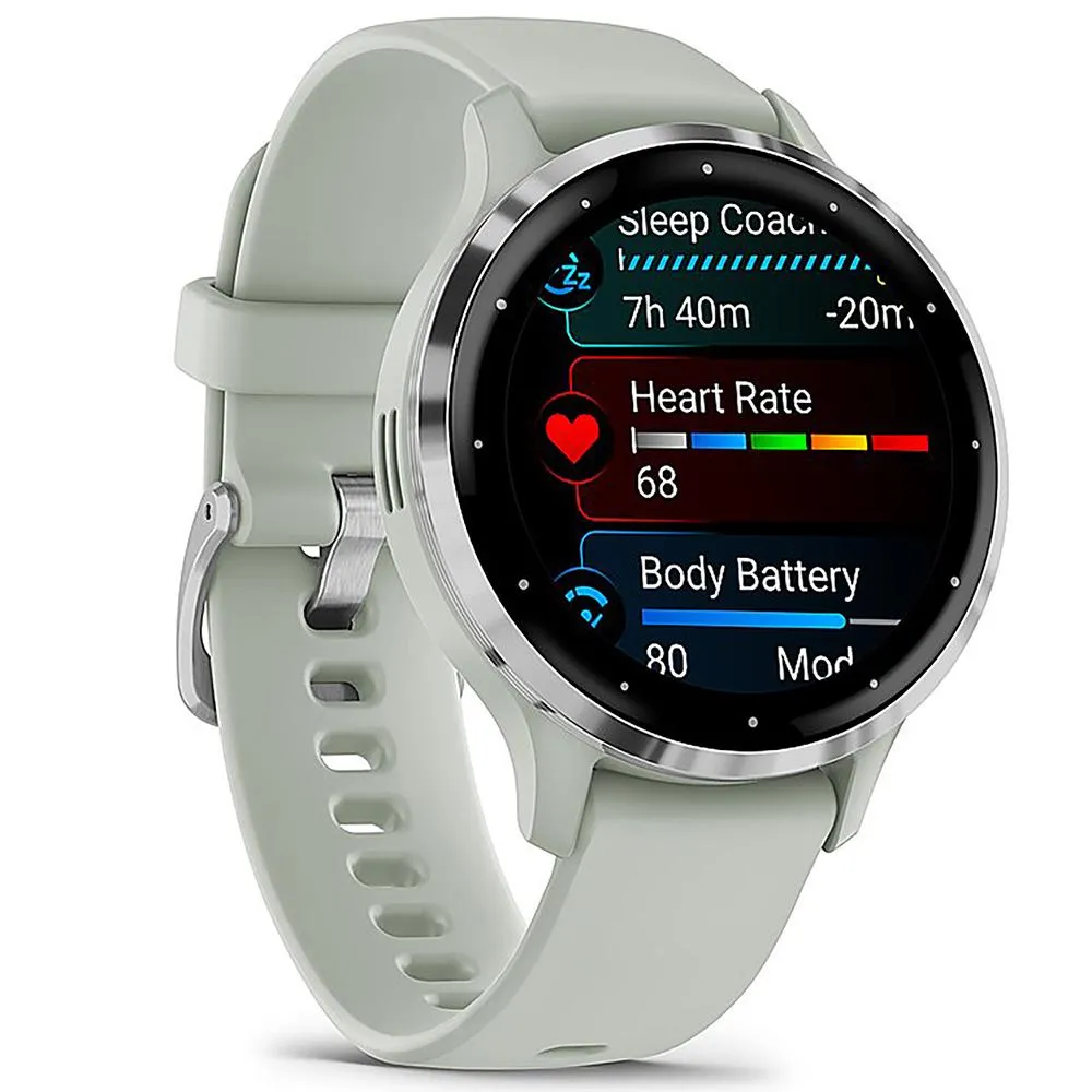 Garmin Venu 3S GPS Smartwatch Steel with Gray Case 41mm   Charging Dock Bundle