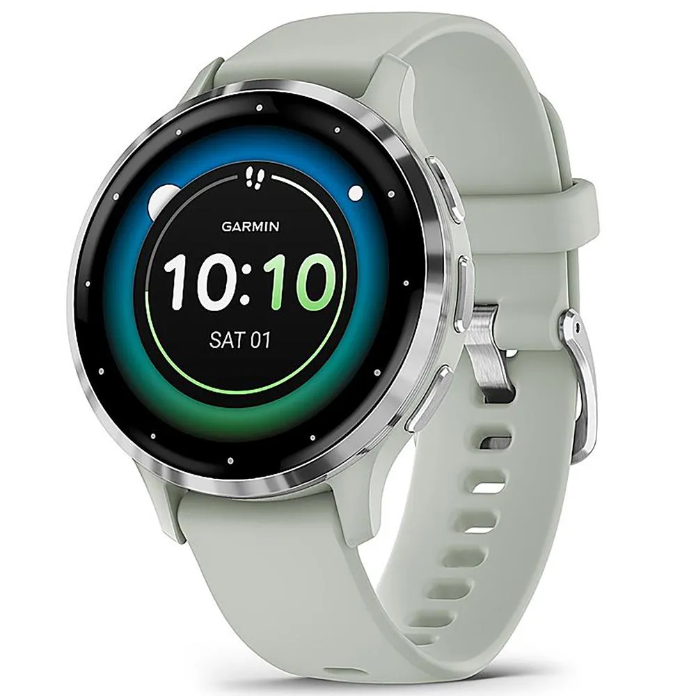 Garmin Venu 3S GPS Smartwatch Steel with Gray Case 41mm   Charging Dock Bundle