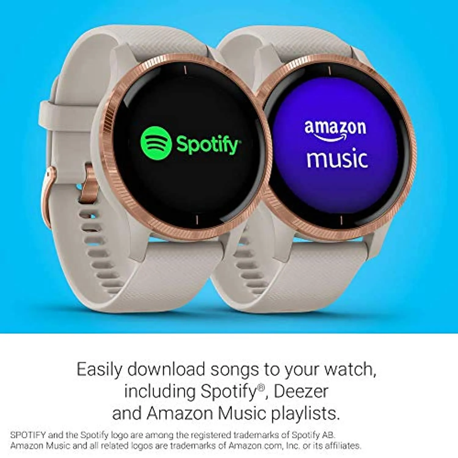 Garmin Venu, GPS Smartwatch with Bright Touchscreen Display, Features Music, Body Energy Monitoring, Animated Workouts, Pulse Ox Sensor and More, Rose Gold with Tan Band (Renewed)