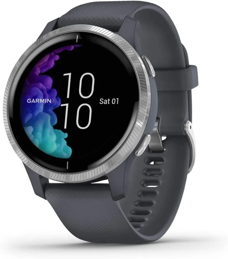 Garmin Venu, GPS Smartwatch with Bright Touchscreen Display, Features Music, Body Energy Monitoring, Animated Workouts, Pulse Ox Sensor and More, Rose Gold with Tan Band (Renewed)