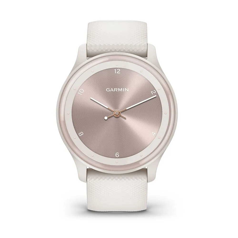 Garmin Vivomove Sport Hybrid Smart Watch - Ivory Case and Silicone Band (AU Version)