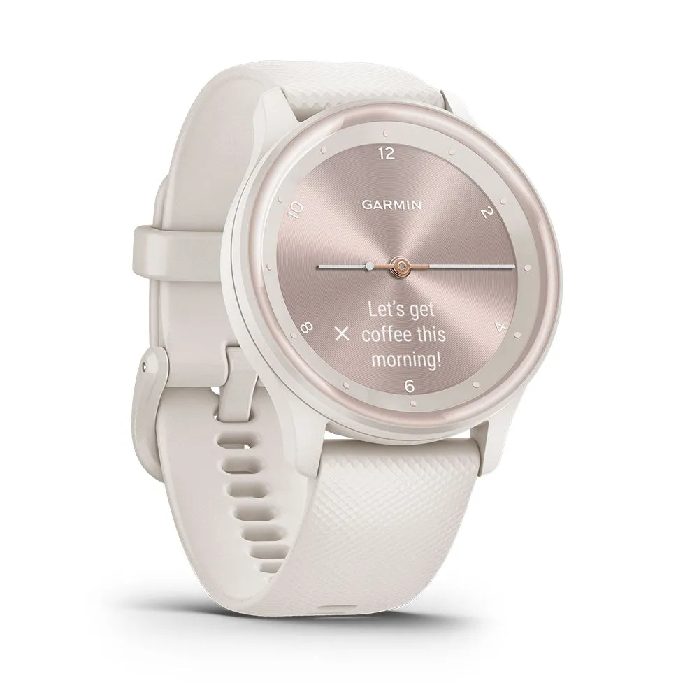 Garmin Vivomove Sport Hybrid Smart Watch - Ivory Case and Silicone Band (AU Version)