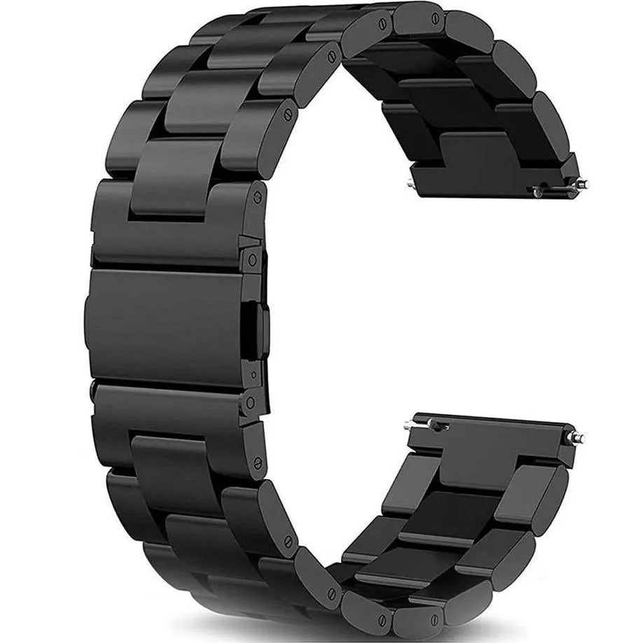 General Brand Metal Wrist Band for Garmin Vivoactive 4 - Black