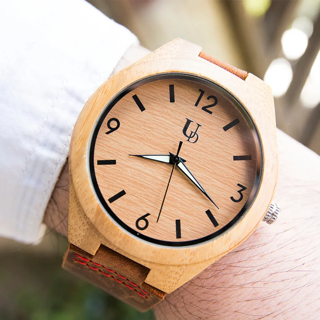 Groomsmen Gift Ideas - Engraved Groomsmen Wooden Watches Leather Band