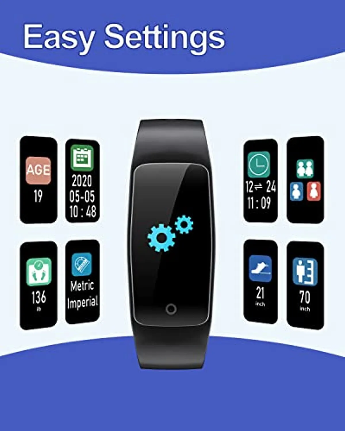 GRV Fitness Tracker Non Bluetooth Fitness Watch No App No Phone Required Waterproof Pedometer Watch with Steps Calories Counter Sleep Tracker for Men Women Kids Parents