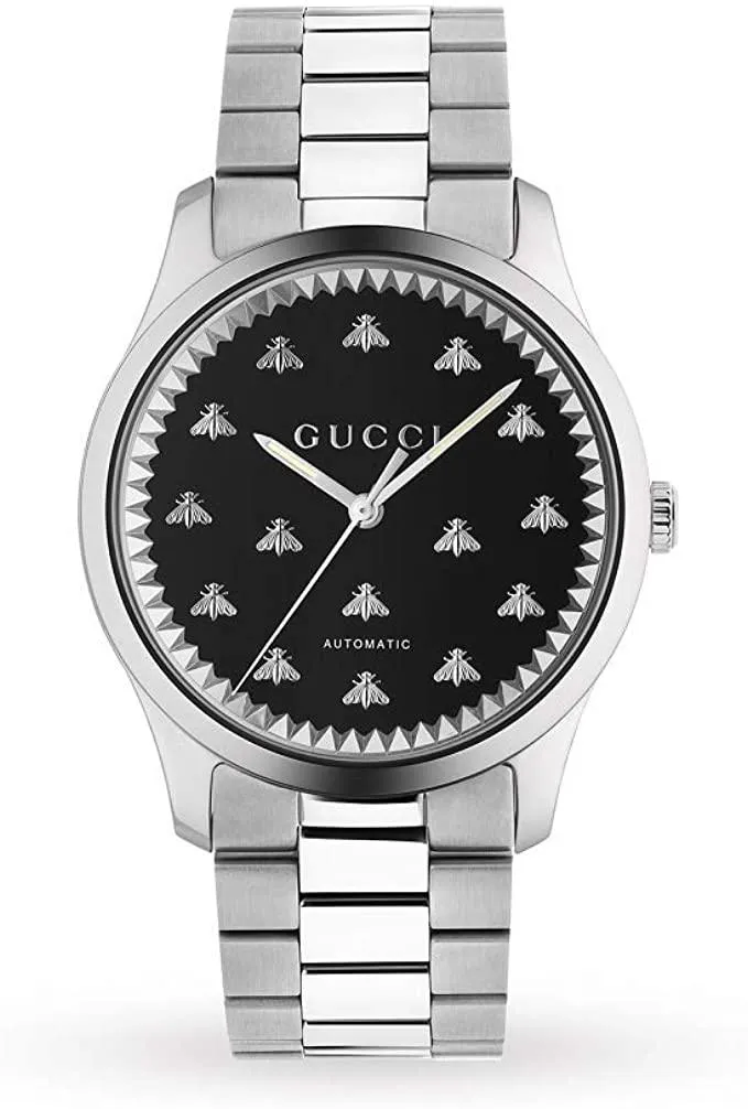 Gucci G-Timeless Automatic Black Onyx Stone Dial Men's Watch YA126283