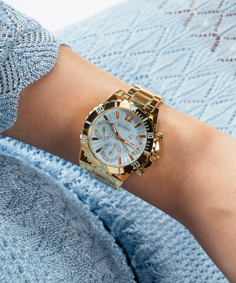 GUESS Ladies Gold Tone Multi-function Watch