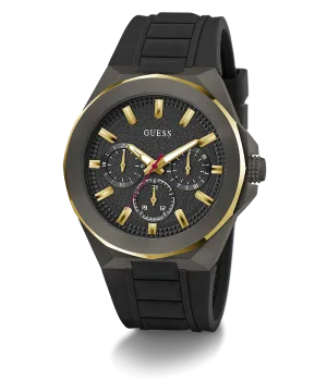 GUESS Mens Black 2-Tone Multi-function Watch