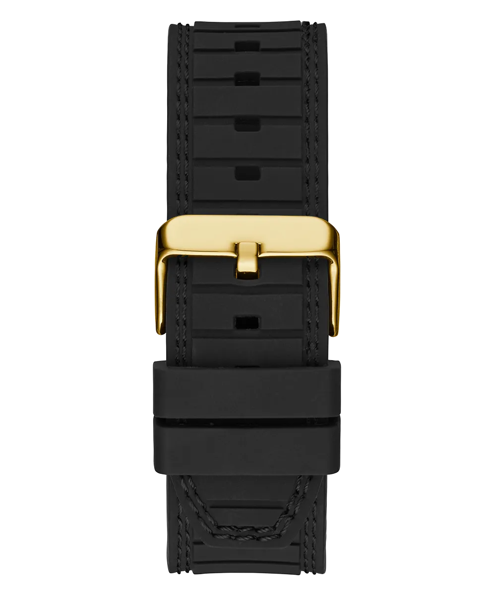 GUESS Mens Black Gold Tone Multi-function Watch