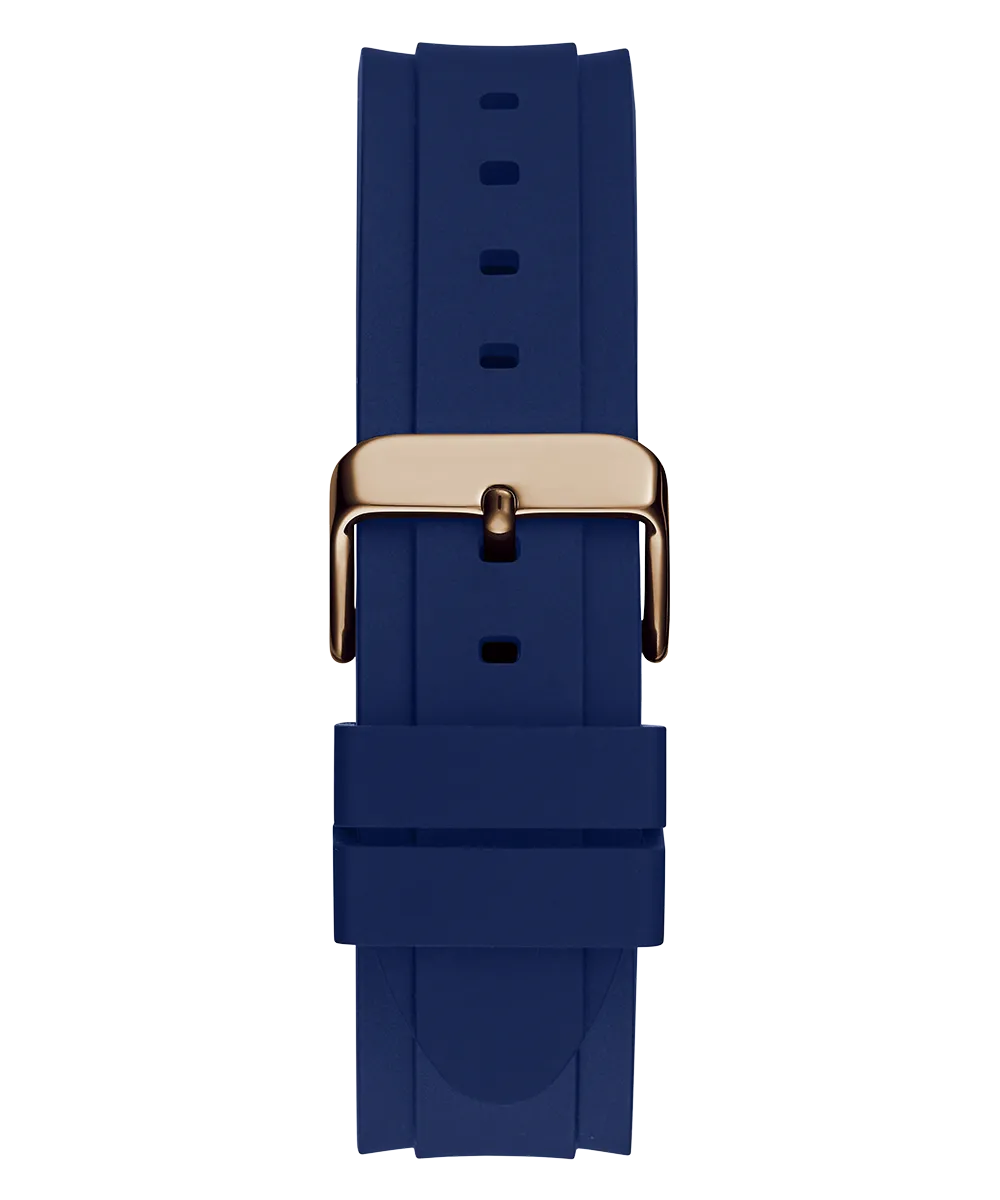 GUESS Mens Blue Rose Gold Tone Multi-function Watch
