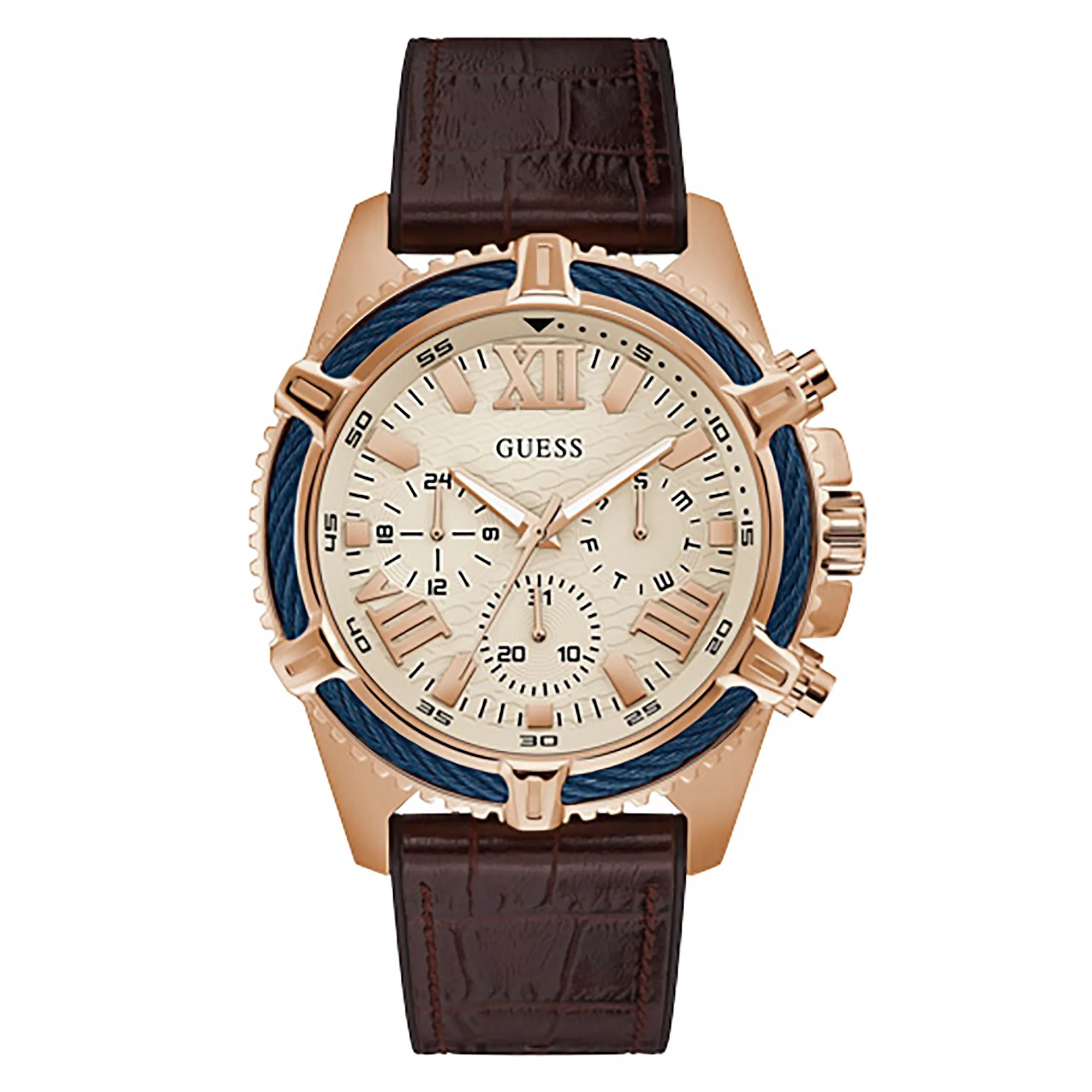 Guess Men's Watch Rose Gold Tone Case Quartz