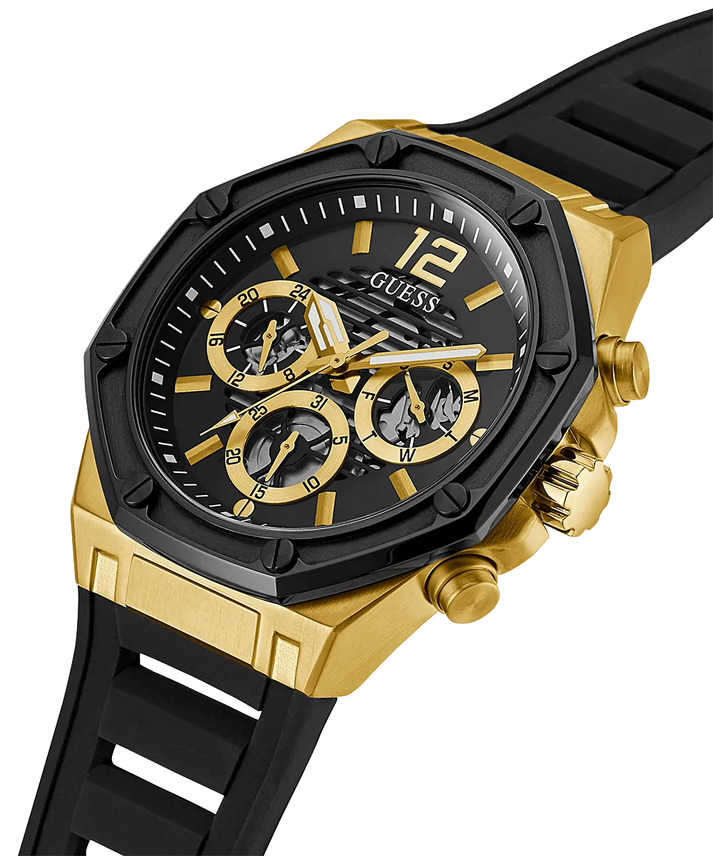 Guess Multi-function Black Silicone Men's Watch GW0263G1