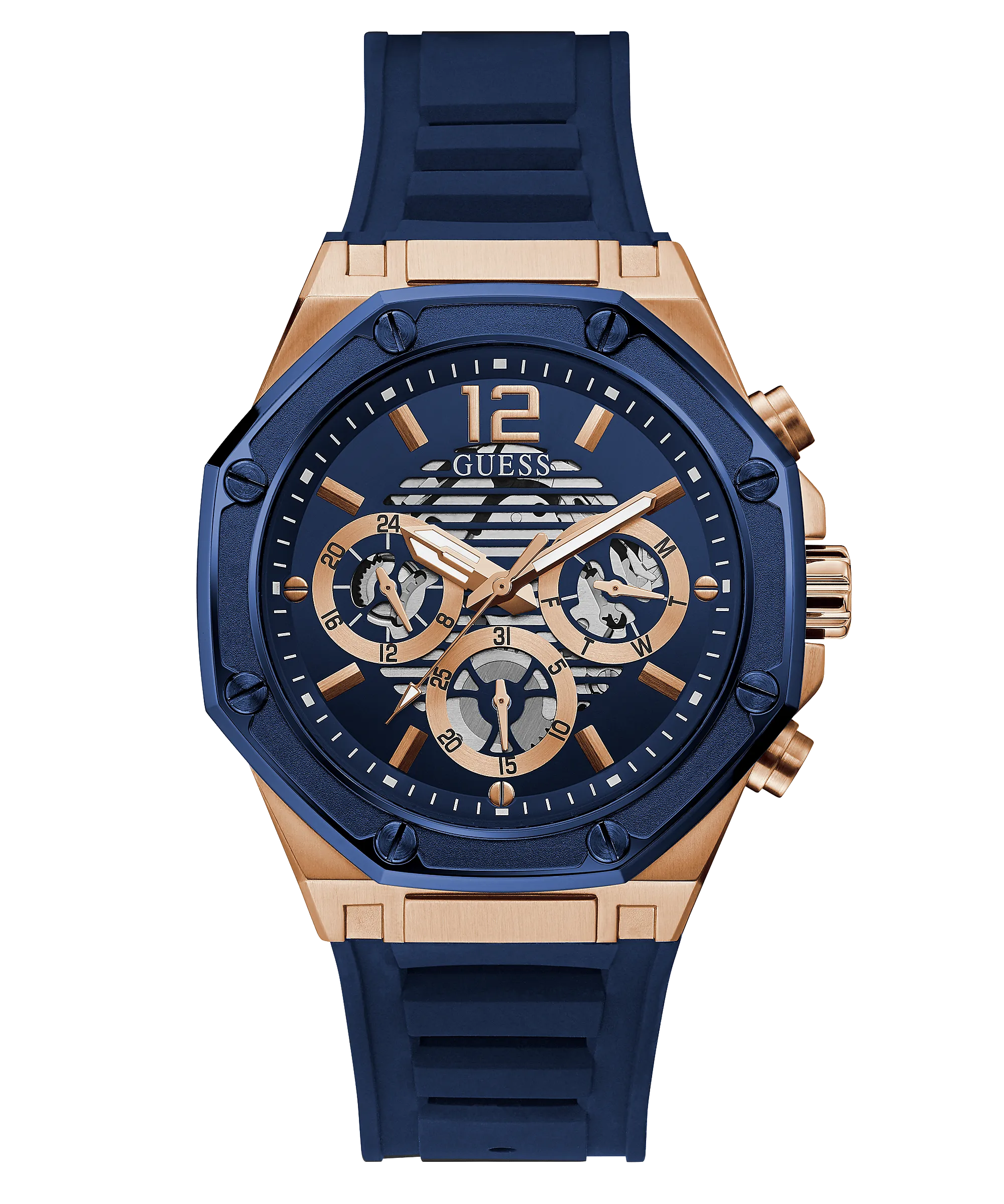Guess Multi-function Blue Silicone Strap Men's Watch GW0263G2