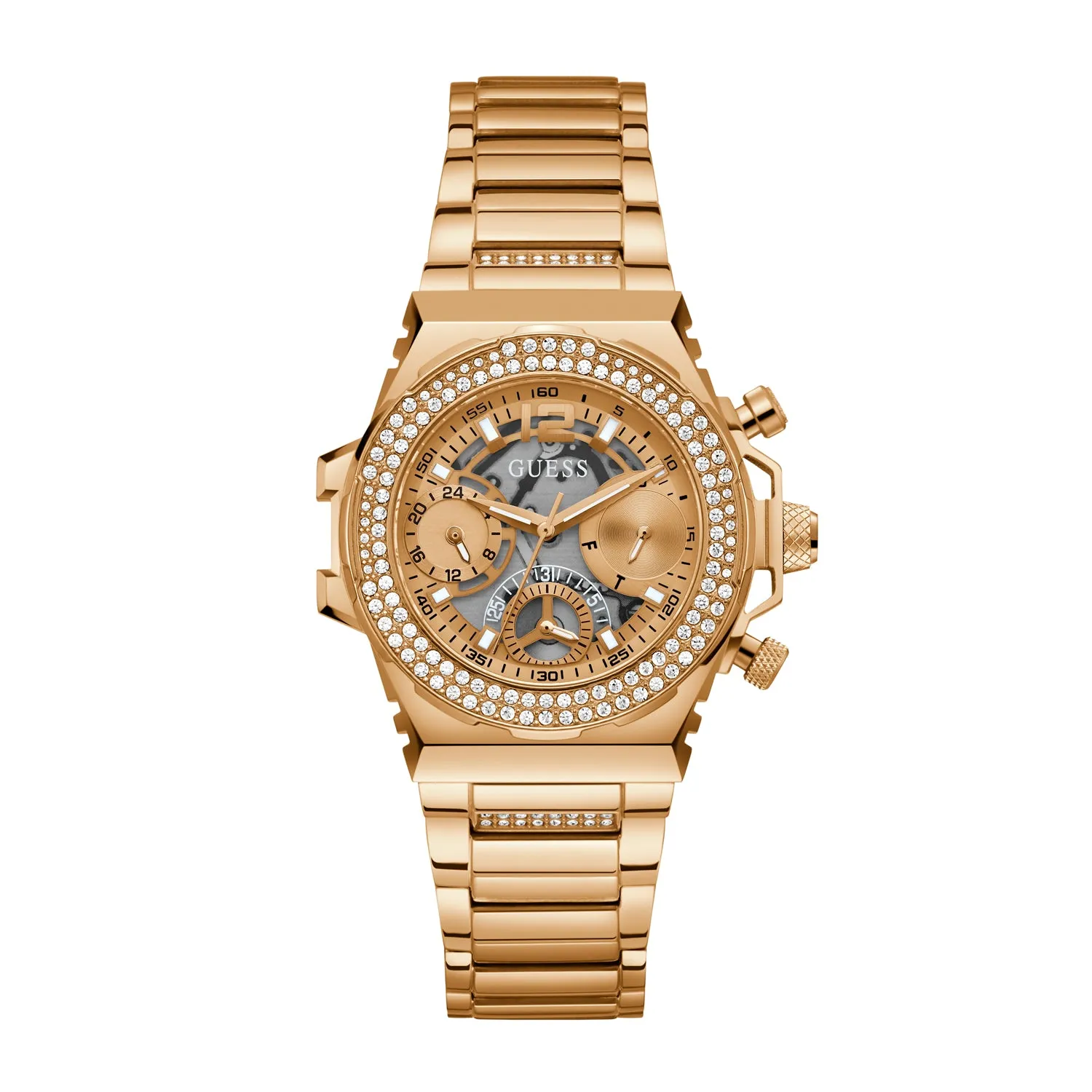 Guess Women's Watch Rose Gold Tone Case Quartz