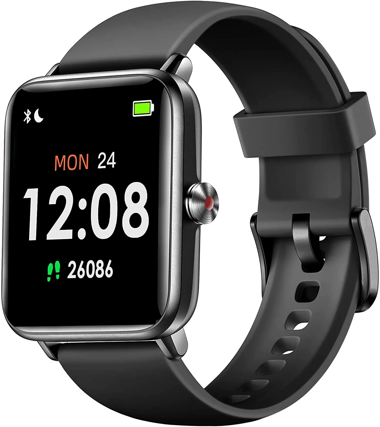 Hamile 1.55" Smart Watch for Android Phones Compatible with iPhone, Fitness Watch with Heart Rate Monitor Sleep Tracker, 5ATM Waterproof Smart Watches for Women Men, 200  Dials, Grey