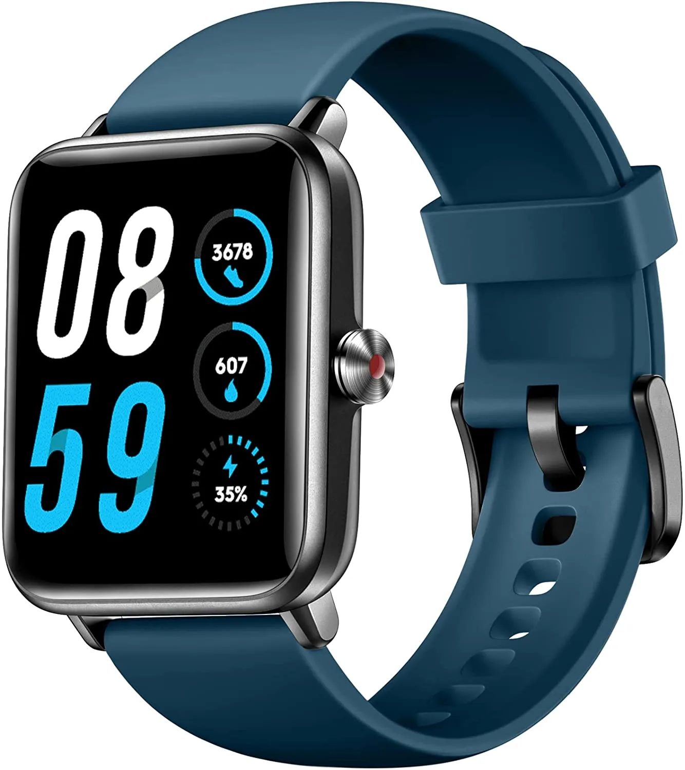 Hamile 1.55" Smart Watch for Android Phones Compatible with iPhone, Fitness Watch with Heart Rate Monitor Sleep Tracker, 5ATM Waterproof Smart Watches for Women Men, 200  Dials, Grey