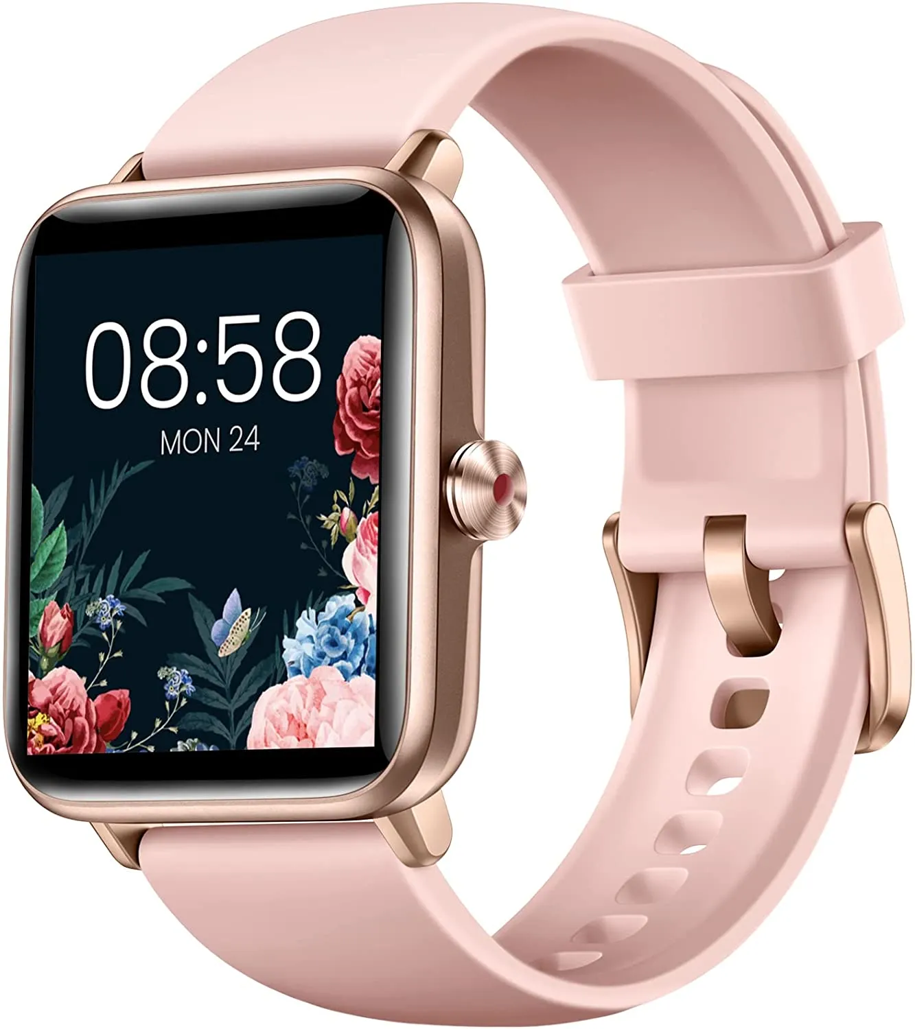 Hamile 1.55" Smart Watch for Android Phones Compatible with iPhone, Fitness Watch with Heart Rate Monitor Sleep Tracker, 5ATM Waterproof Smart Watches for Women Men, 200  Dials, Grey