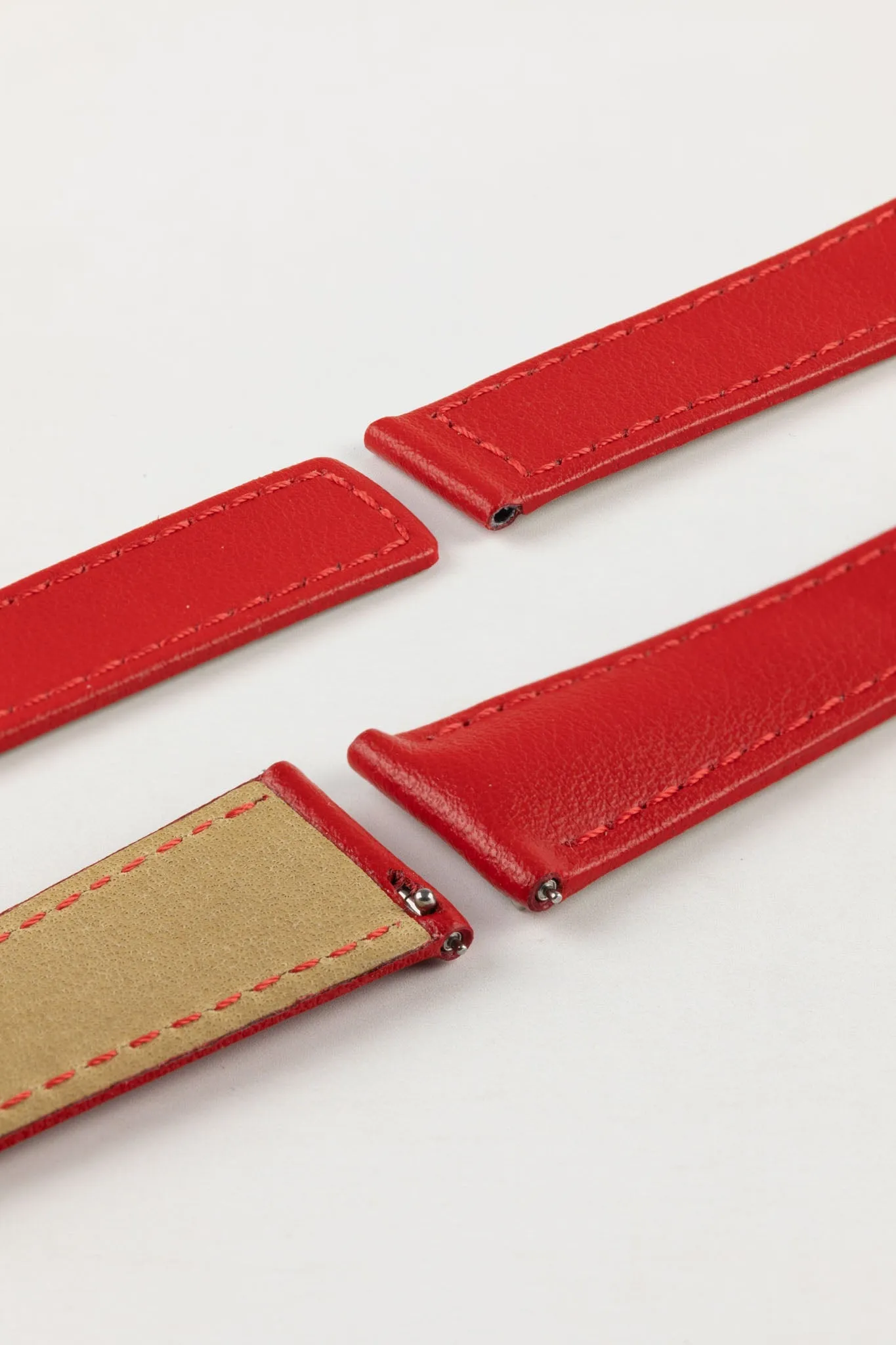 Hirsch SPEED Calfskin Deployment Watch Strap in RED