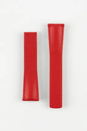 Hirsch SPEED Calfskin Deployment Watch Strap in RED