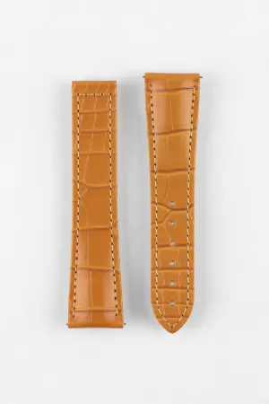 Hirsch VOYAGER Alligator Deployment Watch Strap in HONEY