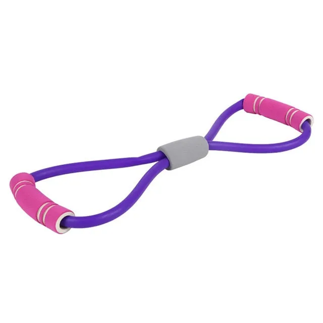 Hot Yoga Gum Fitness Resistance 8 Word Chest Expander Rope Workout Muscle Trainning Rubber Elastic Bands For Sports Exercise
