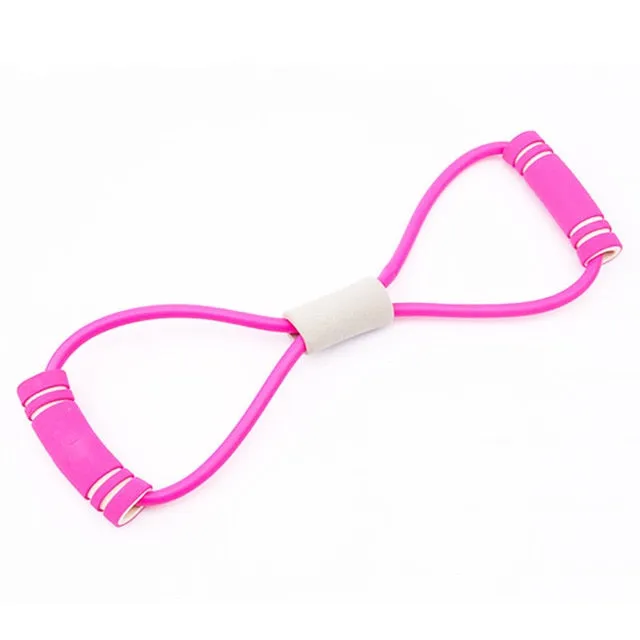 Hot Yoga Gum Fitness Resistance 8 Word Chest Expander Rope Workout Muscle Trainning Rubber Elastic Bands For Sports Exercise