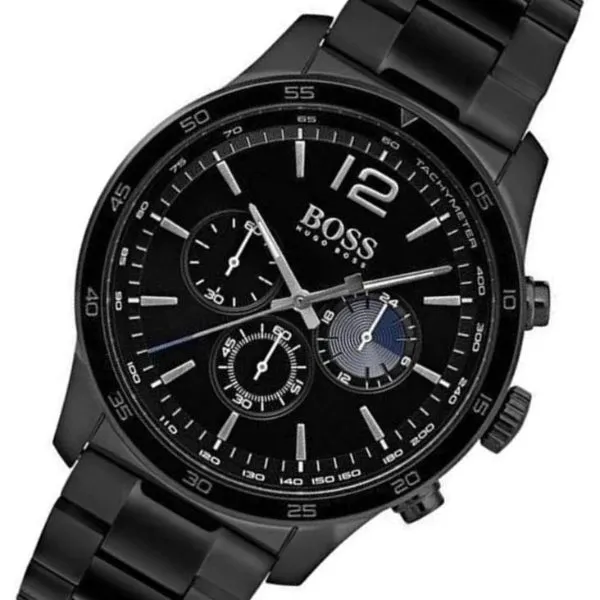 HUGO BOSS Professional Black Stainless Steel Black Dial Chronograph Quartz Watch for Gents - 1513528