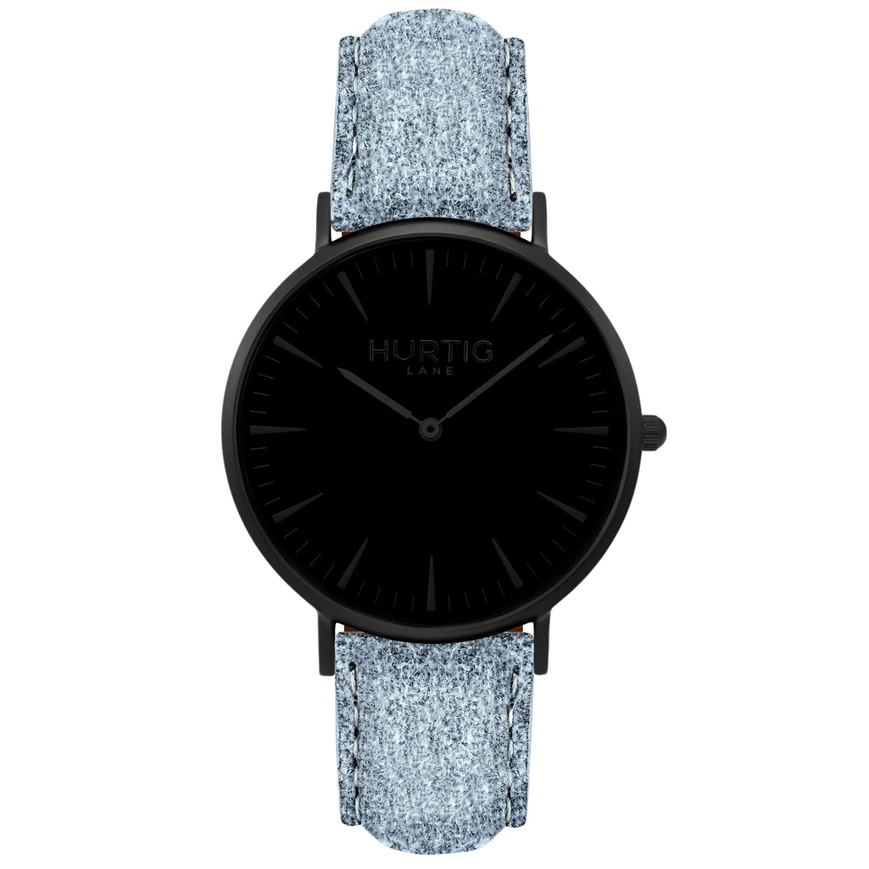 Hymnal Vegan Suede Watch All Black & Duck Egg