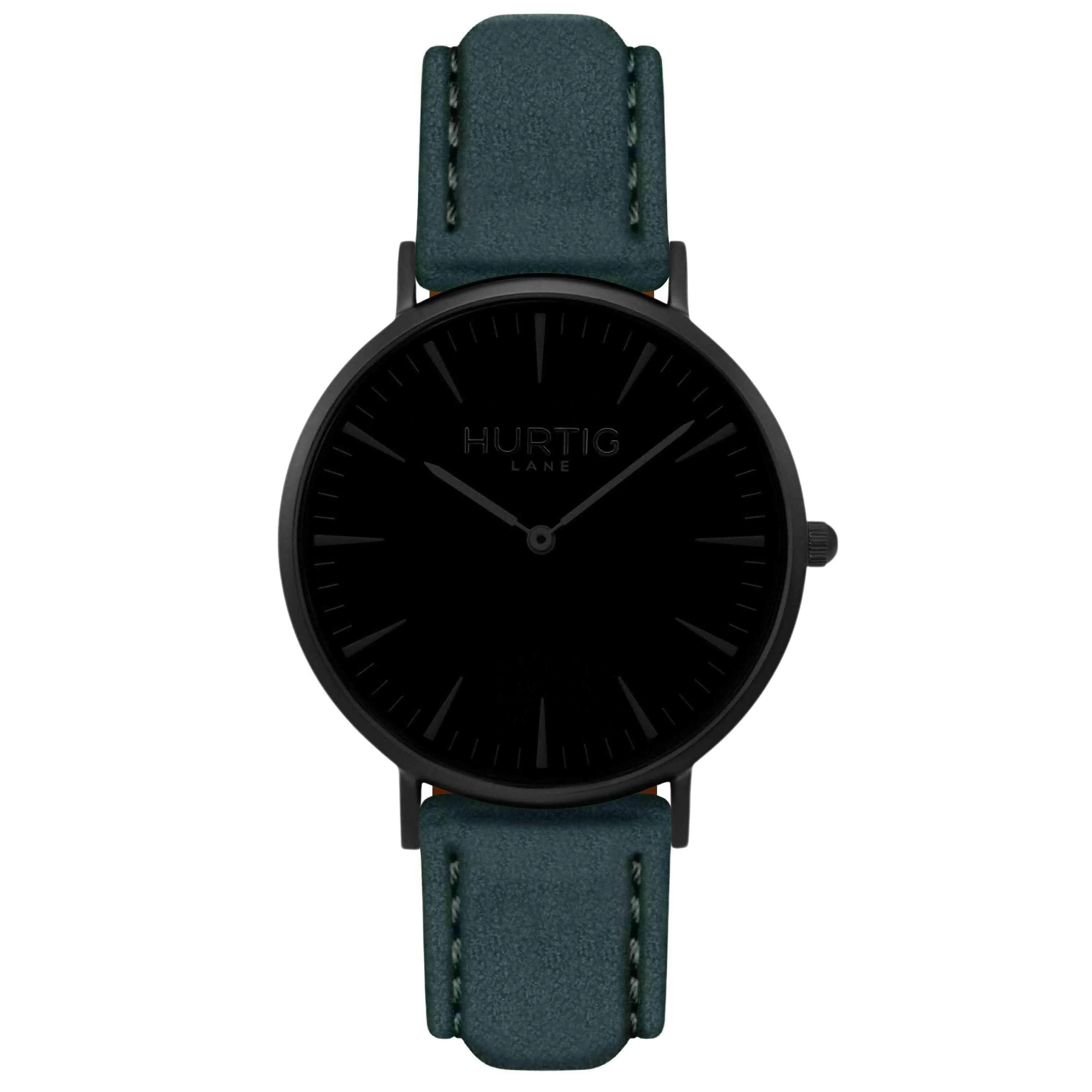 Hymnal Vegan Suede Watch All Black & Duck Egg